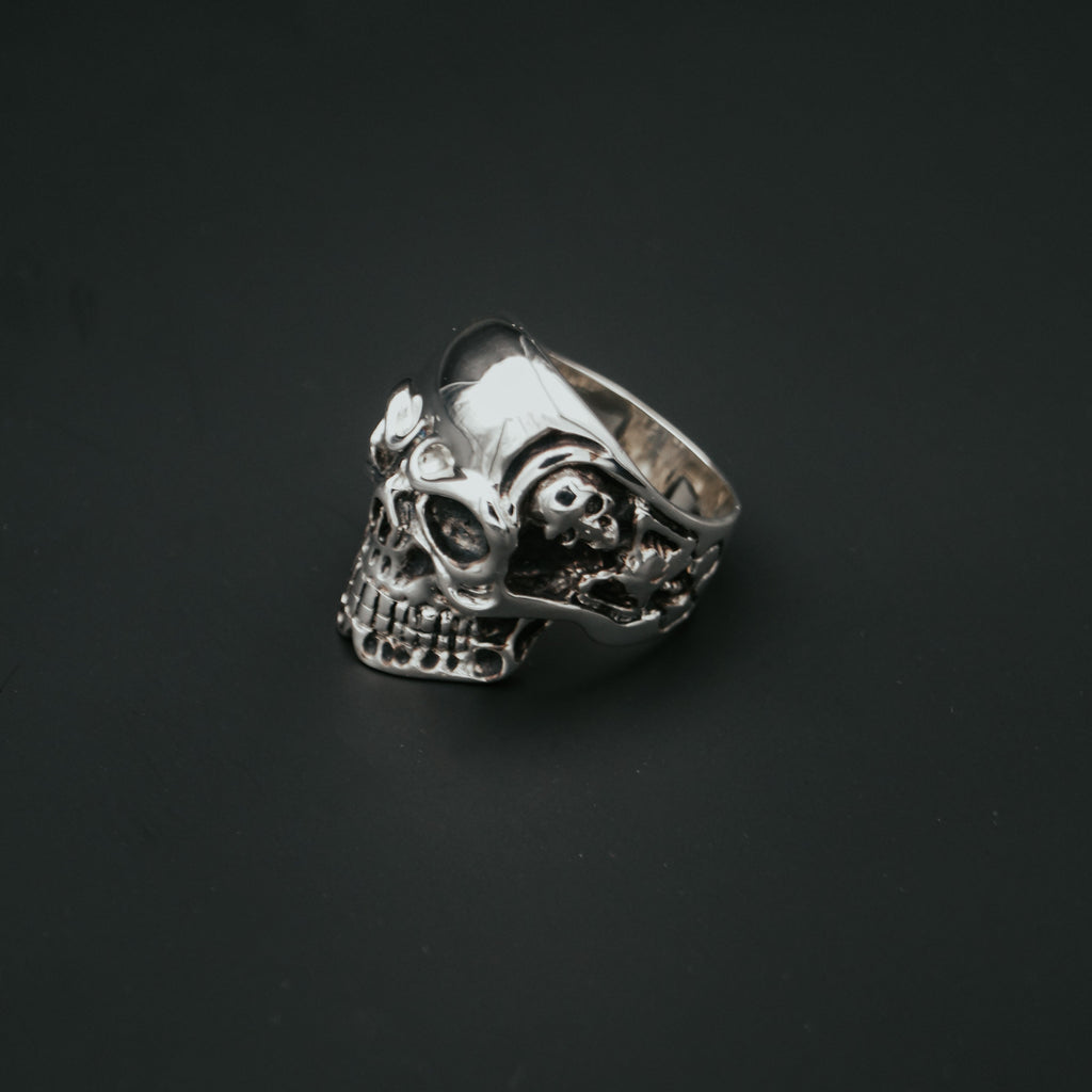 Bague Obsidian Skull