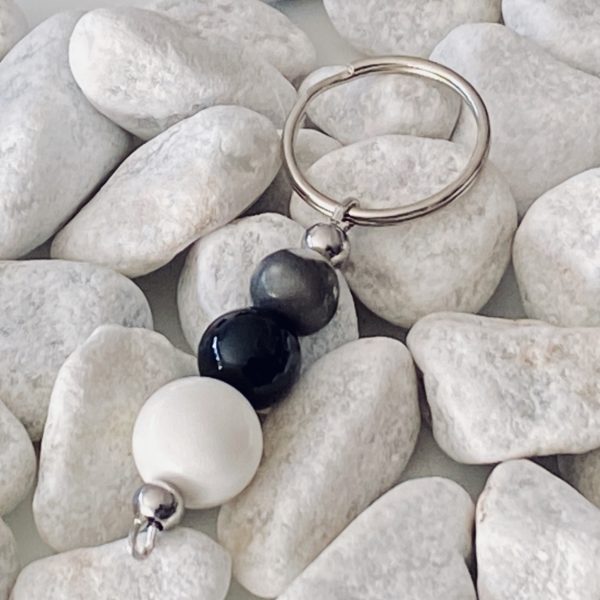 Porte-clés Agate Noir Bénitier