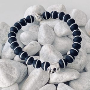 Bracelets de distance-couples - Agate noire